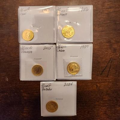 Sale Photo Thumbnail #313: Five 1 gram gold