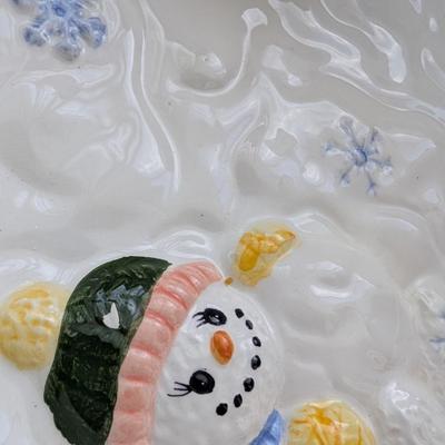 Christmas platter, snowman chip and dip