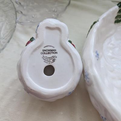 Christmas platter, snowman chip and dip