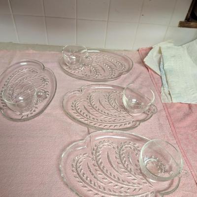 Two Federal Glass Snack Set