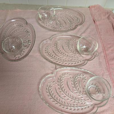 Two Federal Glass Snack Set