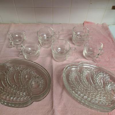 Two Federal Glass Snack Set