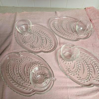 Two Federal Glass Snack Set