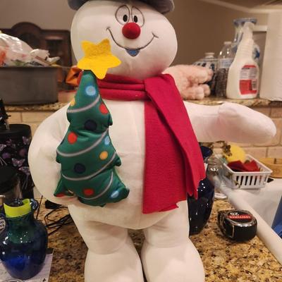Frosty the Snowman plush statue