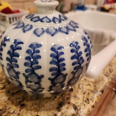 Blue china jar