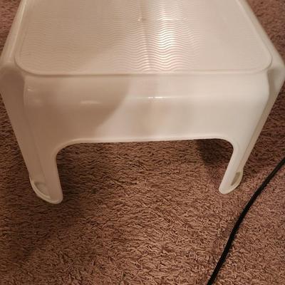 Small white Rubbermaid step stool
