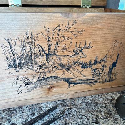 Lot 543 Wood crate w/ shoe repair