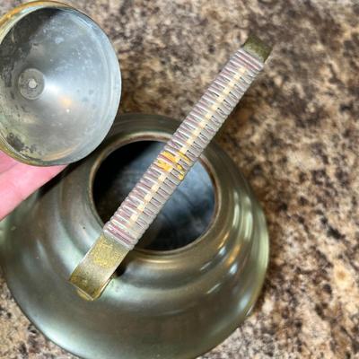 Lot 551 Vintage brass teapot