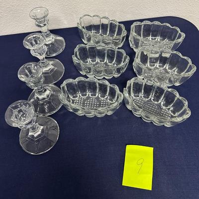 Sale Photo Thumbnail #20: 4 beautiful candle holders
6 glass silverware holders