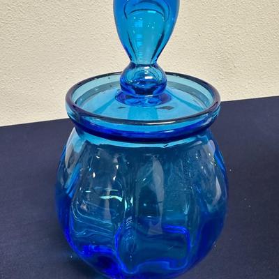 Sale Photo Thumbnail #55: Empoli Blue Apothocary Jar with lid