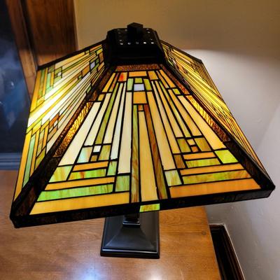 Sale Photo Thumbnail #453: If I were a table lamp, this is the table lamp I'd like to be. 23 inches tall and the shade is 16" square. Turn off 1 bulb or use them both. Heavy and nice and it could be yours.