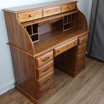 Oak Roll Top Desk