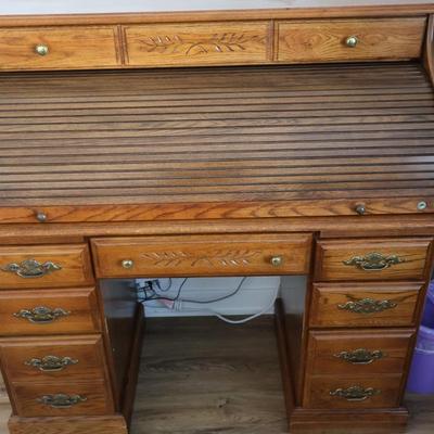Oak Roll Top Desk