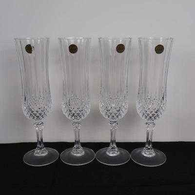 France Crystal Champange Flutes - (4)