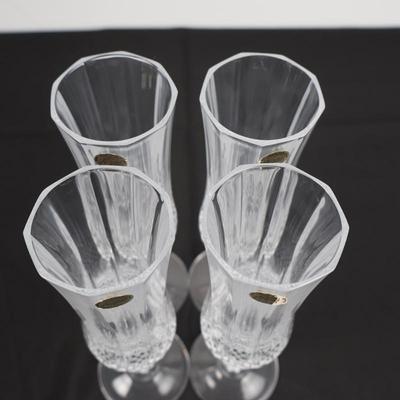 France Crystal Champange Flutes - (4)