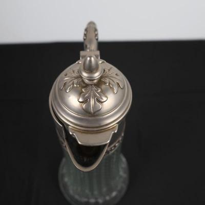 Italian Pewter Glass Pitcher
