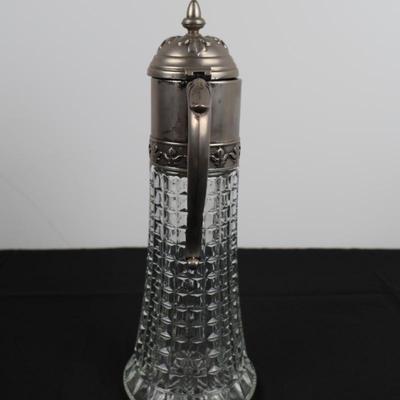 Italian Pewter Glass Pitcher