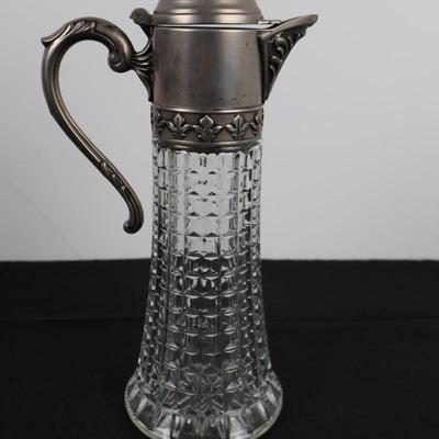 Italian Pewter Glass Pitcher