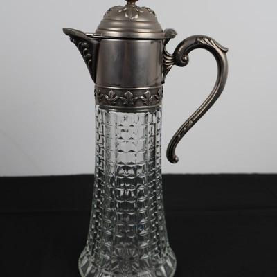 Italian Pewter Glass Pitcher