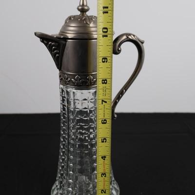 Italian Pewter Glass Pitcher