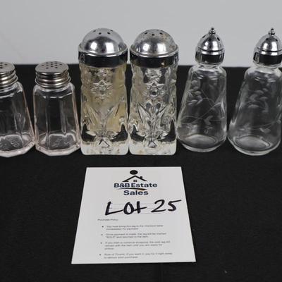 Glass Salt & Pepper Shakers (Lot 3)