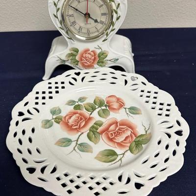 Sale Photo Thumbnail #82: Matching decorative clock & wall plate