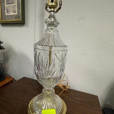 Sale Photo Thumbnail #96: Glass & brass lamp