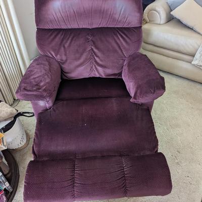 Sale Photo Thumbnail #48: Well loved Lazy Boy Recliner, maroon in color.  Still has lots of life left.