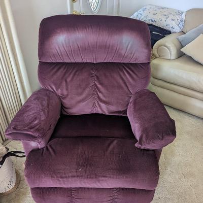 Sale Photo Thumbnail #46: Well loved Lazy Boy Recliner, maroon in color.  Still has lots of life left.