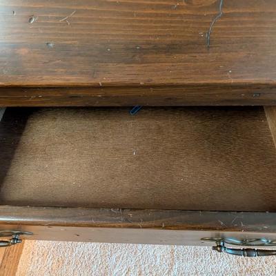 Sale Photo Thumbnail #31: Vintage Ethan Allen Secretary Desk w/ Bookcase hutch 
78h x 24w x 15 deep 
top hutch 7.5 deep