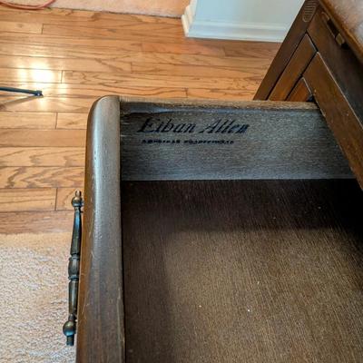 Sale Photo Thumbnail #36: Vintage Ethan Allen Secretary Desk w/ Bookcase hutch 
78h x 24w x 15 deep 
top hutch 7.5 deep