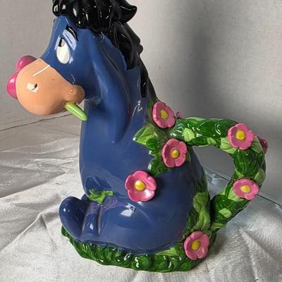 Kreisler Disney Winnie the Pooh Eeyore Ceramic Teapot with Blue Bird & Floral Handle
