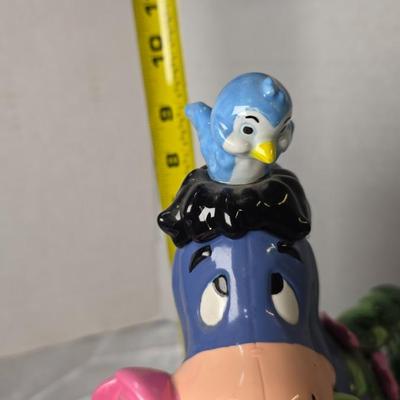 Kreisler Disney Winnie the Pooh Eeyore Ceramic Teapot with Blue Bird & Floral Handle