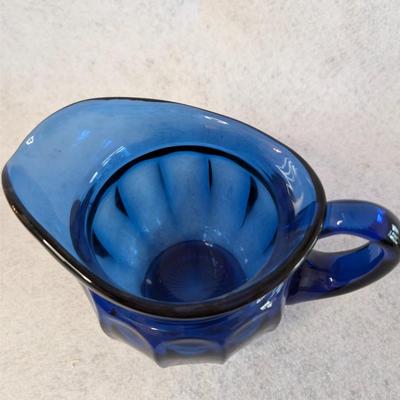 Sale Photo Thumbnail #436: Imperial Glass Ohio Old Williamsburg Deep Cobalt Blue Glass Pitcher 
5x9
32 oz