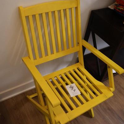 Yellow Folding Wood Chair