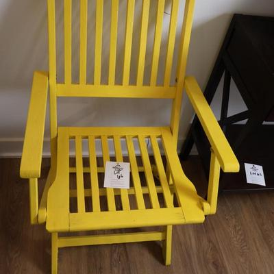 Yellow Folding Wood Chair