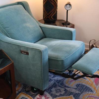 Blue Recliner with Dual Recliners