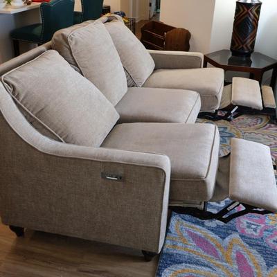 Bassett Sofa with Dual Recliners