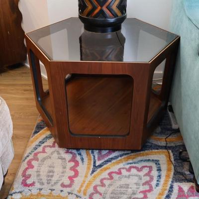 MCM Glass/Wood End tables Made by Lane (Pair)
