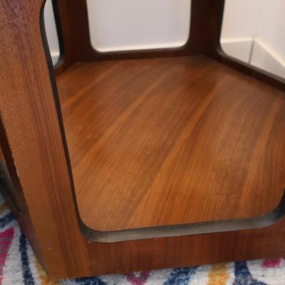 MCM Glass/Wood End tables Made by Lane (Pair)