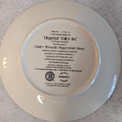 Sale Photo Thumbnail #472: Set of 2 Charles Wysocki's Peppercricket Grove Series Decorative Plates 
Peppercricket Farms Plate #1270
Gingernut Valley Inn Plate #1172

8.5