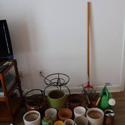 Flower Pots and Cultivator