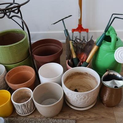 Flower Pots and Cultivator