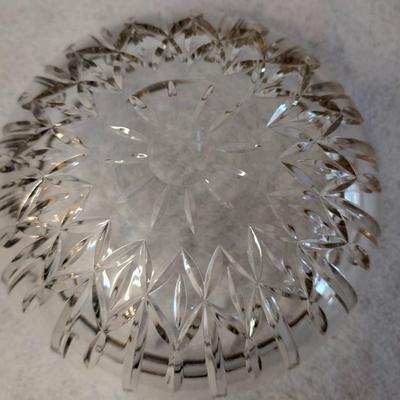 Sale Photo Thumbnail #475: Vintage Gold Rimmed Cut Crystal Serving Bowl 
10 x 4.5