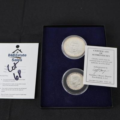 1998 Robert Kennedy Silver Dollar and 1964 Half Dollar Proofs