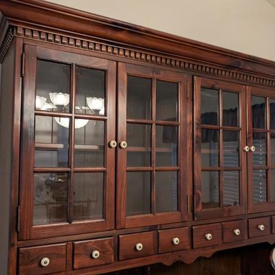 Sale Photo Thumbnail #491: Vintage Ethan Allen Solid Cherry 2 piece Hutch 
Beautiful Hutch in Excellent condition 
78.5 x 59.5 x 18.5