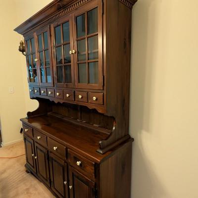 Sale Photo Thumbnail #493: Vintage Ethan Allen Solid Cherry 2 piece Hutch 
Beautiful Hutch in Excellent condition 
78.5 x 59.5 x 18.5