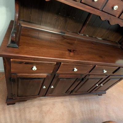 Sale Photo Thumbnail #492: Vintage Ethan Allen Solid Cherry 2 piece Hutch 
Beautiful Hutch in Excellent condition 
78.5 x 59.5 x 18.5