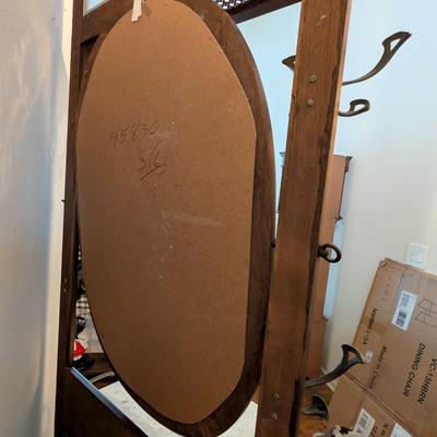 Sale Photo Thumbnail #500: Vintage Victorian style Hall Tree w/ Marble top and Swivel Mirror 
Beautiful Hall Tree, excellent condition 
7ft x 30 x 14 
marble top: 18 x 13