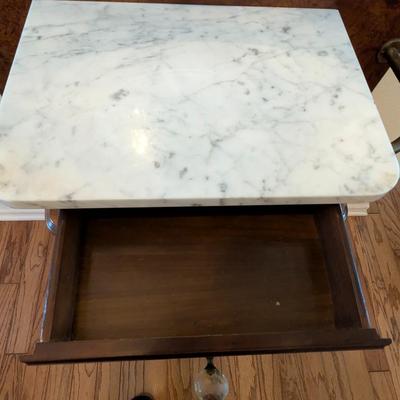 Sale Photo Thumbnail #498: Vintage Victorian style Hall Tree w/ Marble top and Swivel Mirror 
Beautiful Hall Tree, excellent condition 
7ft x 30 x 14 
marble top: 18 x 13